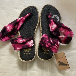 Nalho Pink and Black Women's Sandals